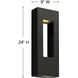 Atlantis LED 24 inch Satin Black Outdoor Wall Mount Lantern, Large