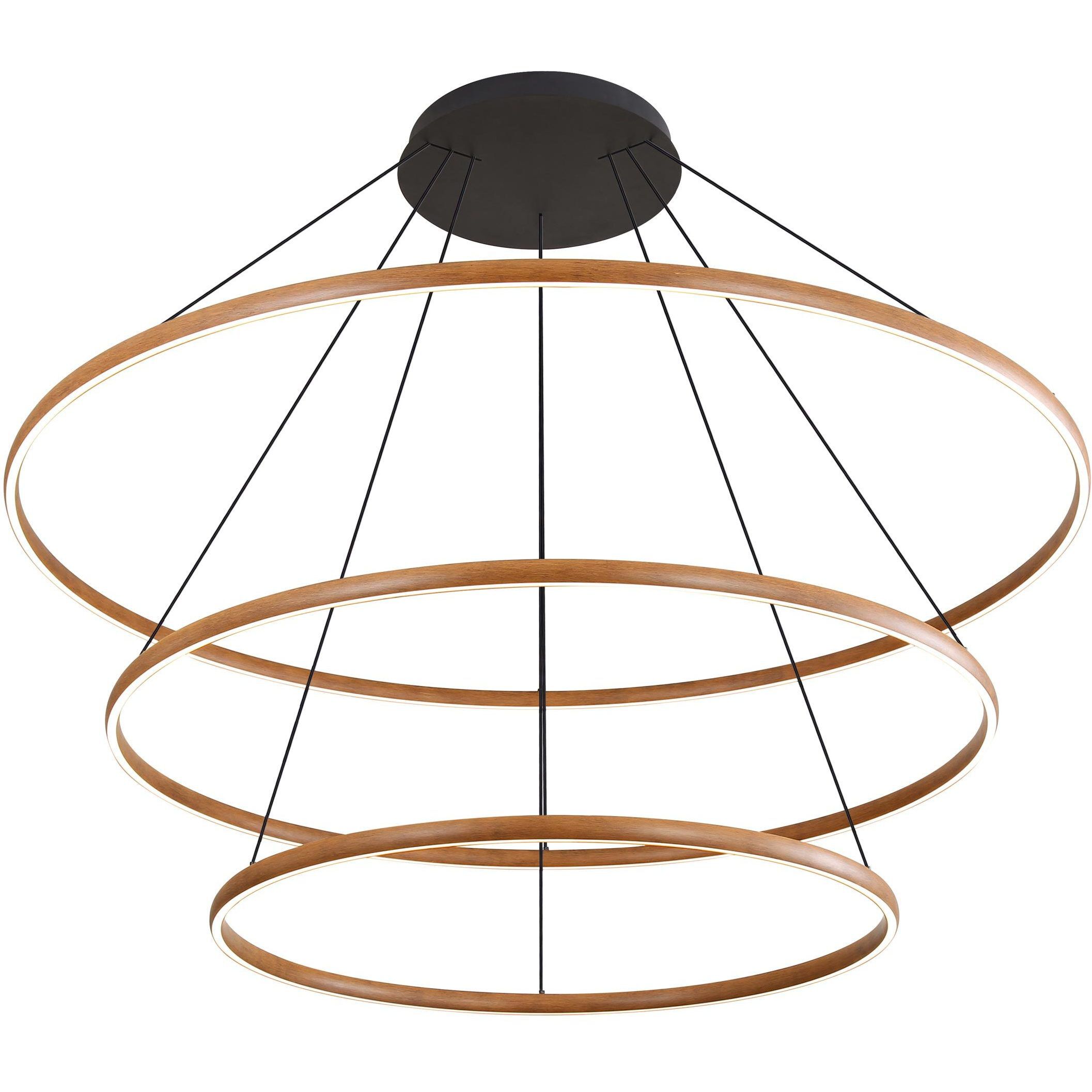 Veritas LED 70.88 inch Walnut Chandelier Ceiling Light, 3 Tier