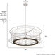 Langwood 6 Light 30 inch Distressed White and Chestnut Chandelier Ceiling Light