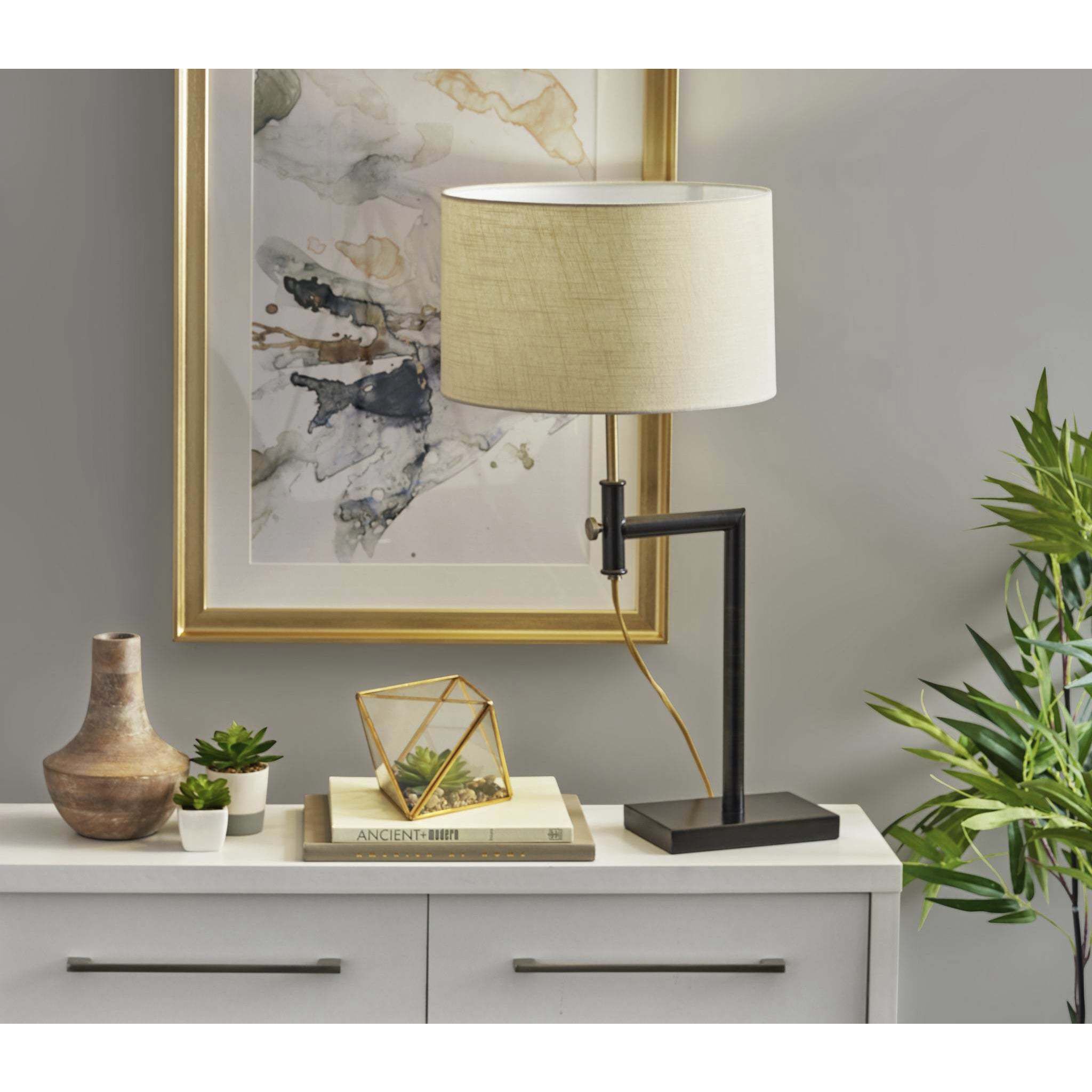 Winthrop 24 inch 100 watt Antique Bronze Table Lamp Portable Light