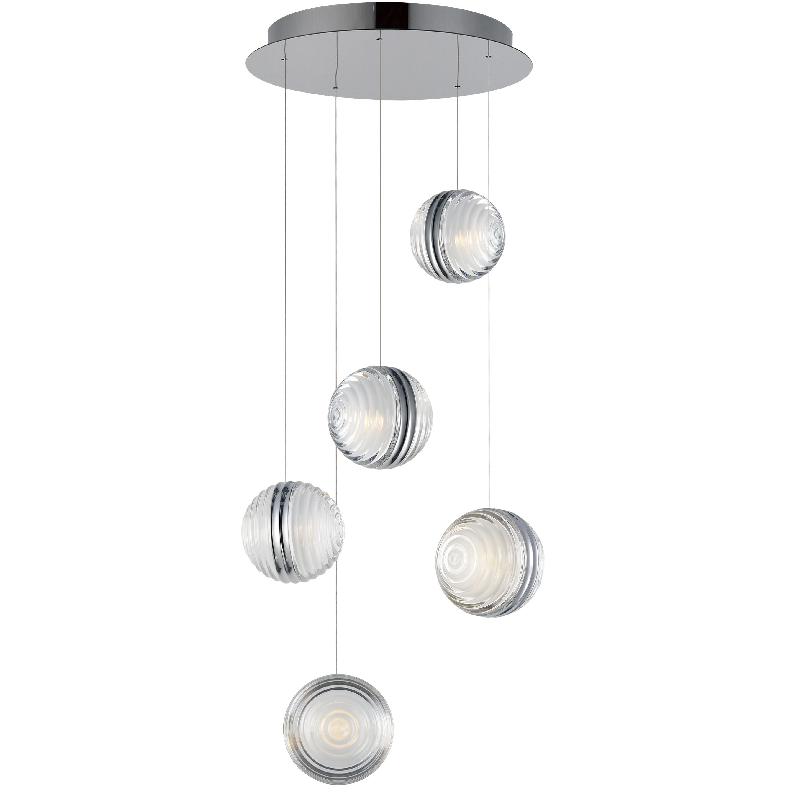 Pulse LED 15 inch Polished Chrome Multi-Light Pendant Ceiling Light