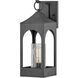 Heritage Amina LED 17 inch Distressed Zinc Outdoor Wall Mount Lantern, Small