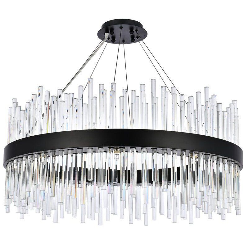 Dallas 18 Light 32 inch Black Chandelier Ceiling Light