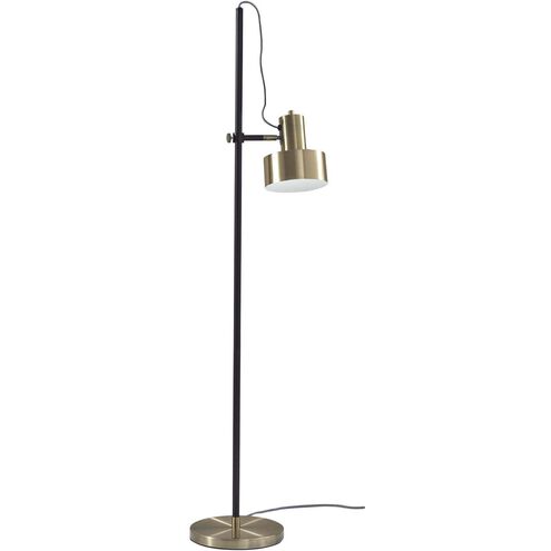 Clayton 57 inch 60.00 watt Matte Black and Antique Brass Floor Lamp Portable Light