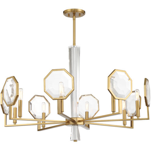 Leighton 8 Light 36 inch Warm Brass Chandelier Ceiling Light