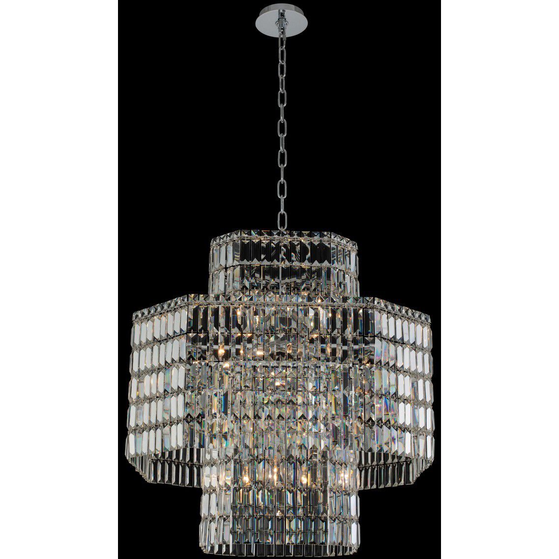 Livelli 16 Light 33 inch Polished Chrome Pendant Ceiling Light