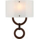 Carlyle 1 Light 11.4 inch Burnished Bronze Cover Sconce Wall Light in Frosted Granite, Round Link