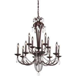 Chateau 12 Light 32 inch Brown with Mahogany Chandelier Ceiling Light