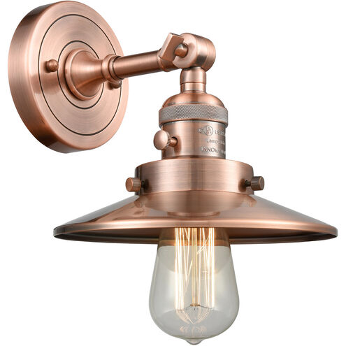 Franklin Restoration Railroad LED 8 inch Antique Copper Sconce Wall Light, Franklin Restoration
