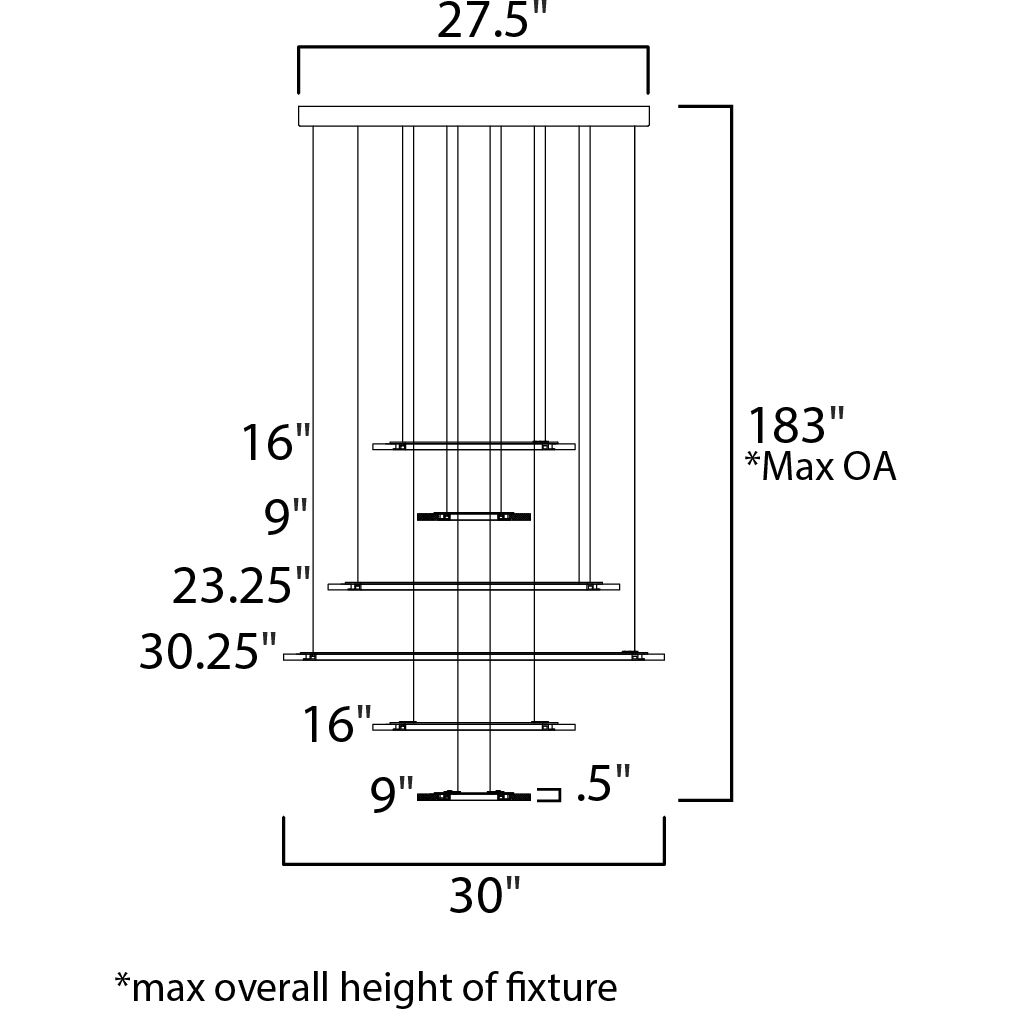 Saturn II LED LED 30 inch Matte Silver Multi-Light Pendant Ceiling Light