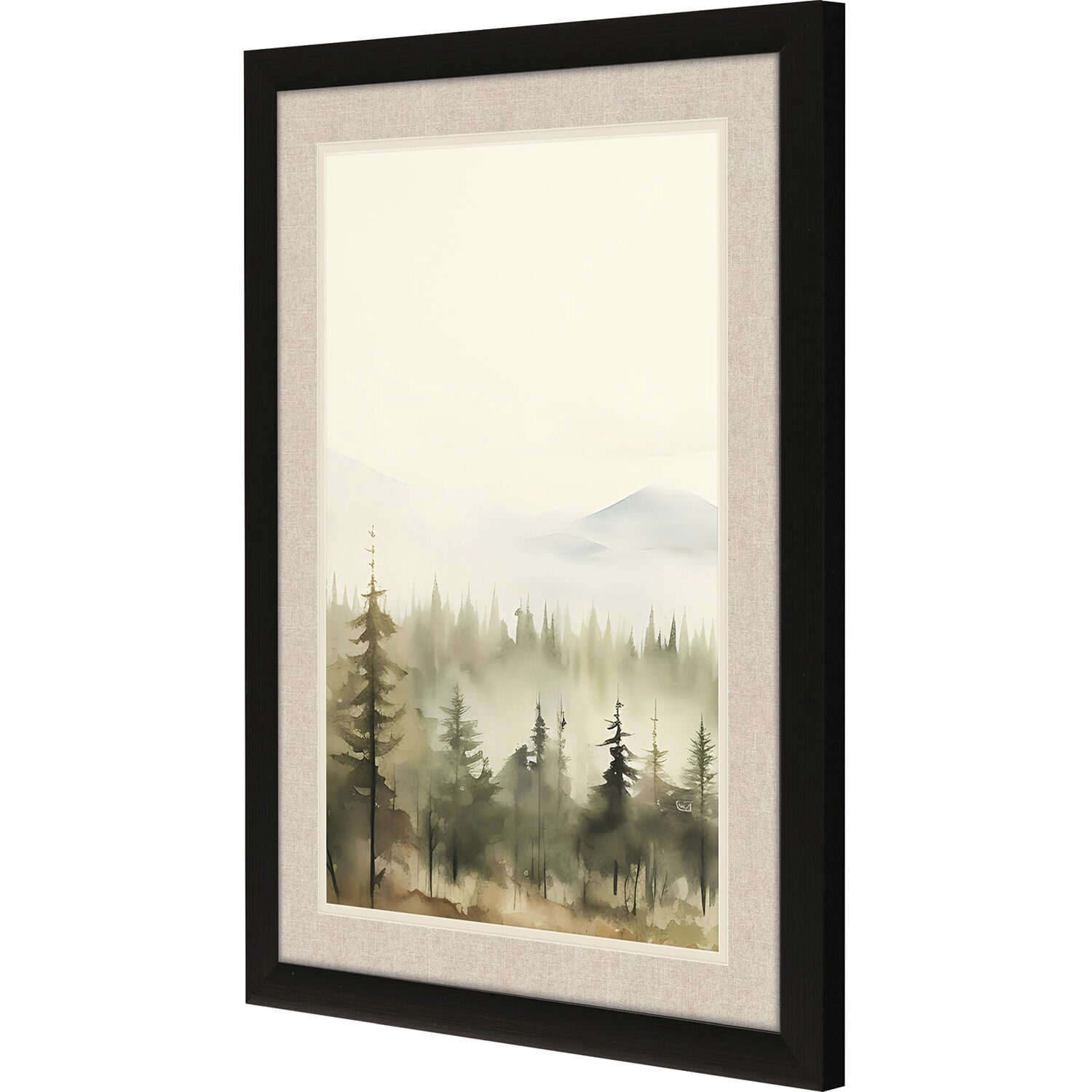 Mountain Glimpse Green and Blue and Brown Framed Art, Propac