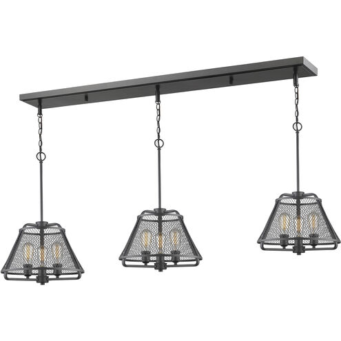 Iuka 9 Light 55 inch Bronze Linear Chandelier Ceiling Light in Bronze Steel