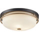 Fusion Collection - Tilburg Family 3 Light 15.75 inch Matte Black and Brass Flush-Mount Ceiling Light, EVOLV