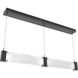 Parallel LED Matte Black Linear Pendant Ceiling Light in Clear Granite, 2700K LED