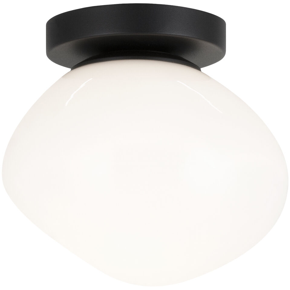 Melotte 1 Light 7.5 inch Black Wall Sconce Wall Light in Black and Opal Glass
