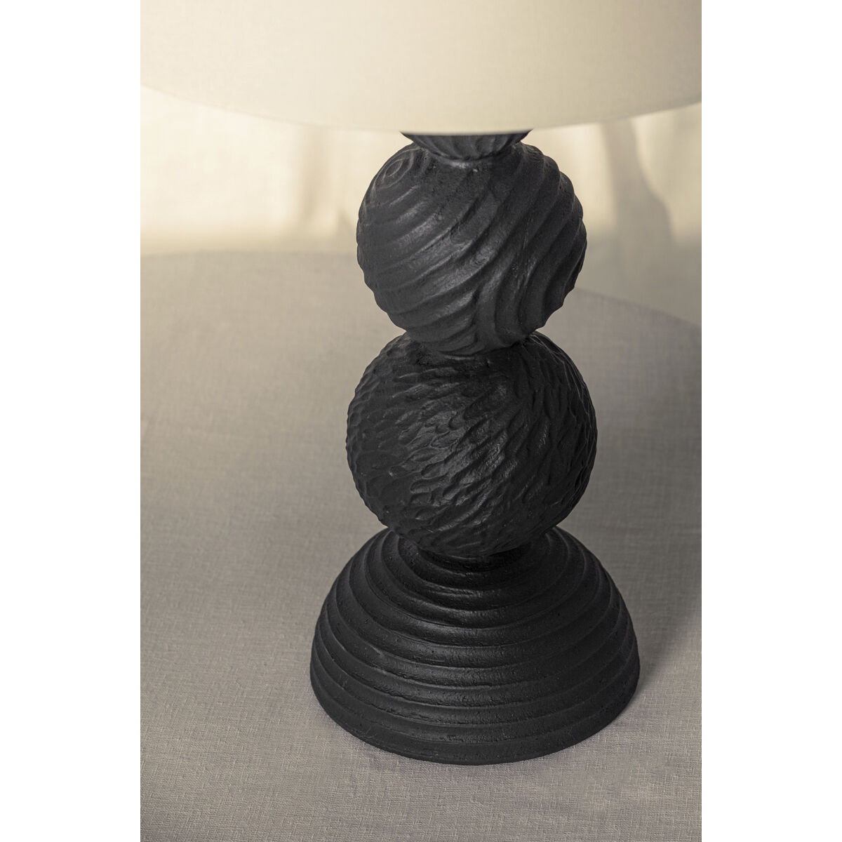 Miela 30 inch 15.00 watt Forged Iron/Ceramic Black Motif Table Lamp Portable Light