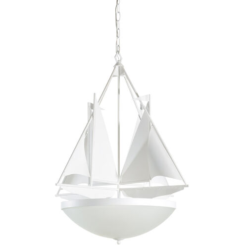 Wildwood 3 Light 31 inch Matte White/Frosted Chandelier Ceiling Light