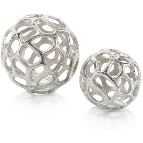 Leah Silver Balls with Holes, Set of 2