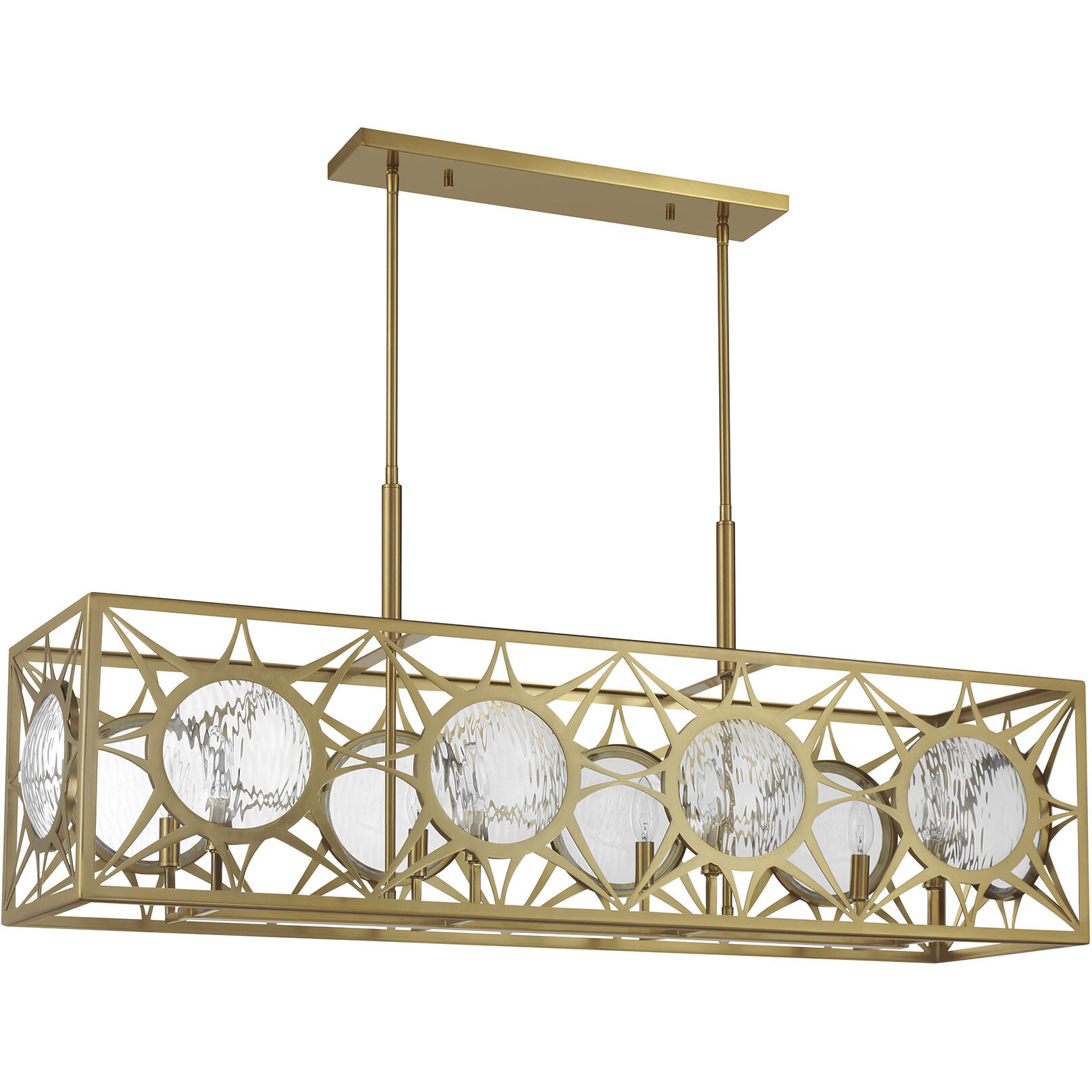 Balfour Linear Chandelier Ceiling Light in Warm Brass