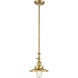 Franklin Restoration Railroad LED 8 inch Satin Gold Mini Pendant Ceiling Light, Franklin Restoration