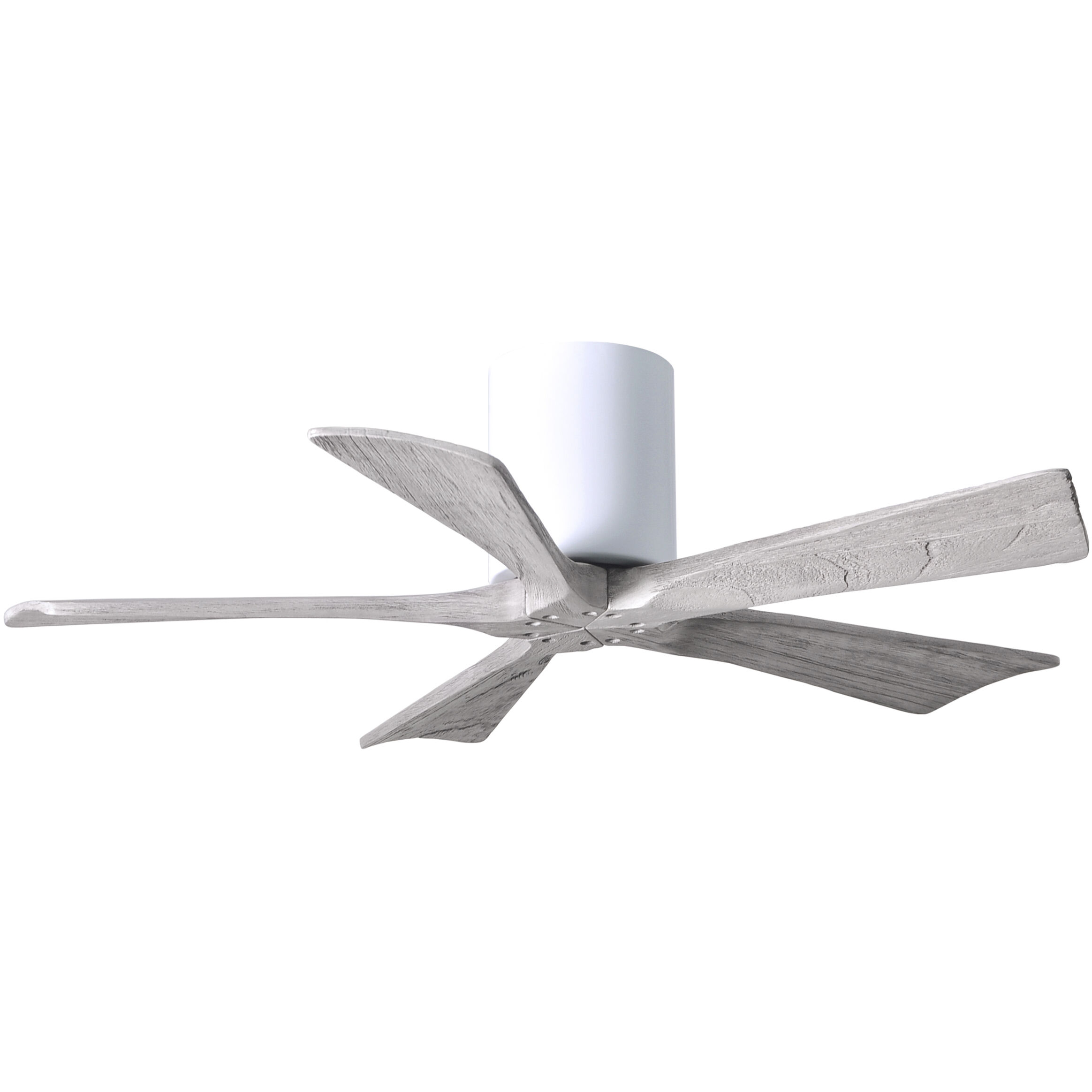 Atlas Irene-5H 42 inch Gloss White with Barn Wood Tone Blades Flush Mount Paddle Fan, Flush Mounted