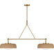 Richard June Liora 2 Light 47 inch Estate Brass Chandelier Ceiling Light in LED, Toast Stoneware