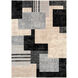 City 87 X 63 inch Black/Light Gray/Taupe/Beige/Khaki Rugs, Rectangle