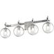Courcelette 4 Light 26 inch Chrome Bath Vanity Wall Light in Clear Glass