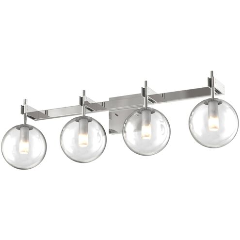 Courcelette 4 Light 26 inch Chrome Bath Vanity Wall Light in Clear Glass