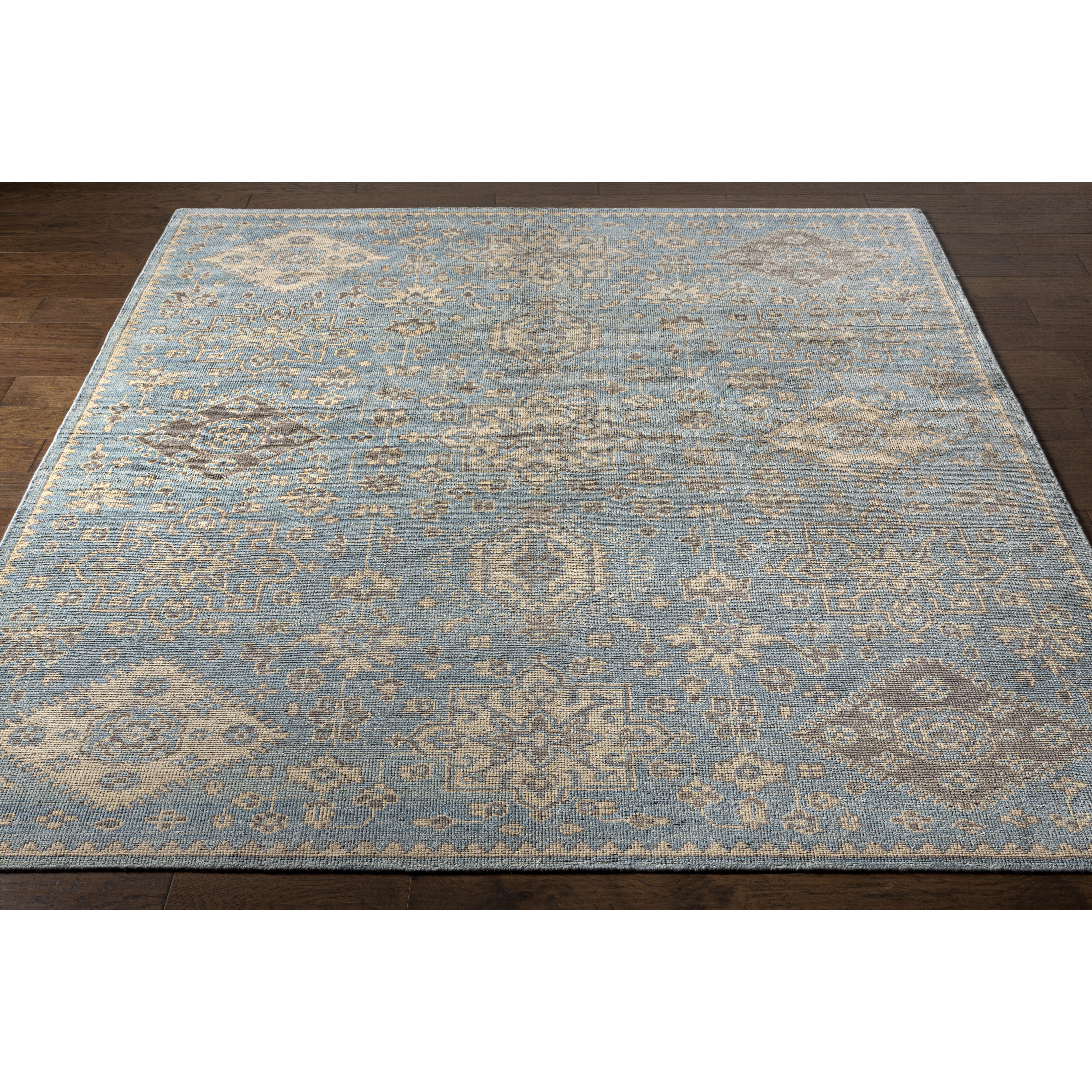 Smyrna 120 X 96 inch Light Blue Rug in 8 x 10, Rectangle