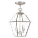 Westover 2 Light 9 inch Brushed Nickel Outdoor Pendant Lantern