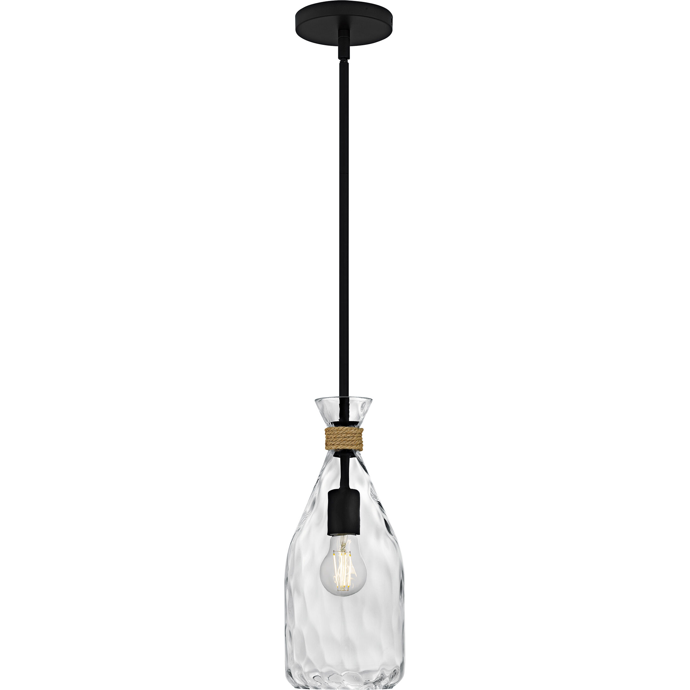 Govada 1 Light 6 inch Matte Black Mini Pendant Ceiling Light, Small