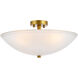 Jeanne 3 Light 19.7 inch Brass Flush Mount Ceiling Light