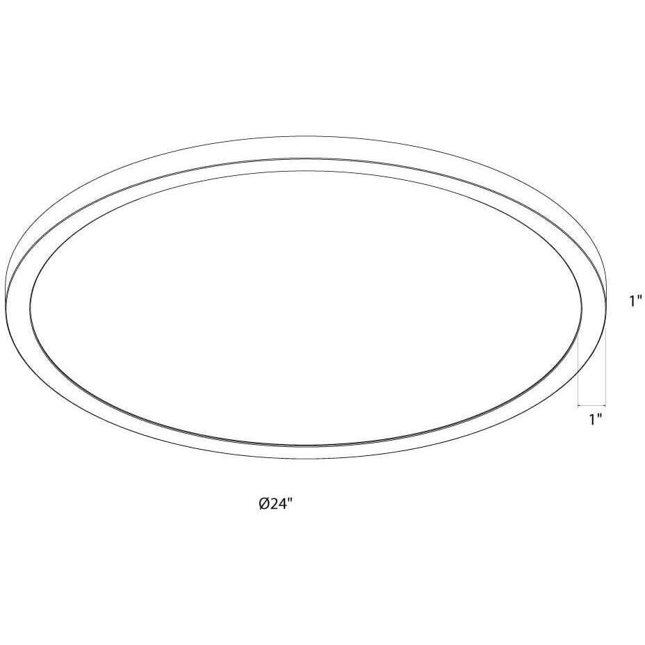 Delta 1 Light 24 inch Matte white Flushmount Ceiling Light