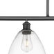 Ballston Ballston Dome 4 Light 48 inch Matte Black Island Light Ceiling Light in Clear Glass