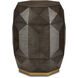 Kendall 17 inch Dove Gray and Polished Brass Accent Table