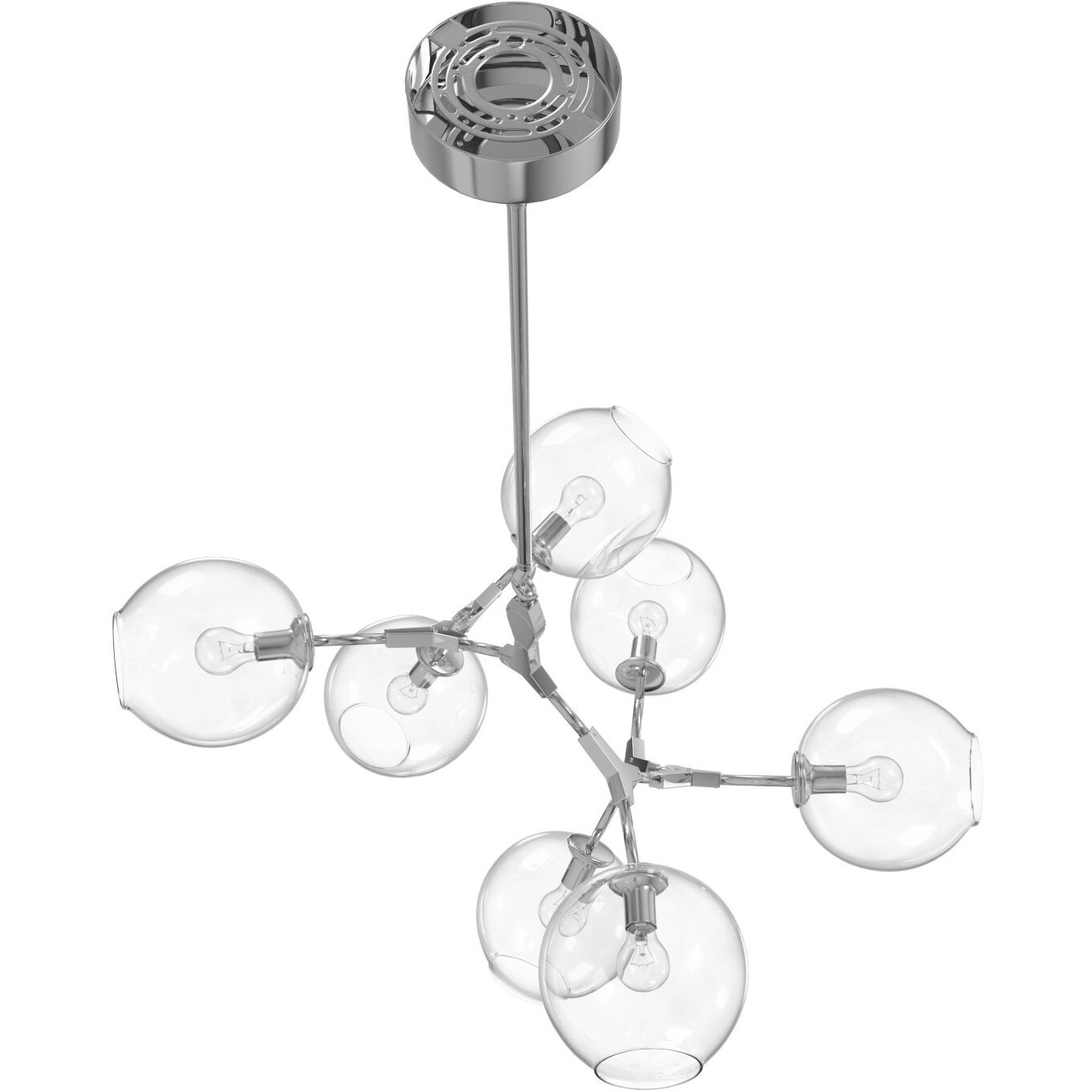 Fairfax Ave. 7 Light 28 inch Matte Chrome Chandelier Ceiling Light