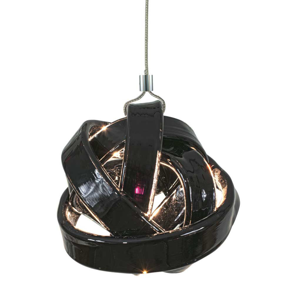 Envisage Vi 1 Light 6 inch Chrome Mini Pendant Ceiling Light in Clear/Black Knot