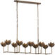 Julie Neill Alberto LED 50.5 inch Antique Bronze Leaf Linear Chandelier Ceiling Light, Large
