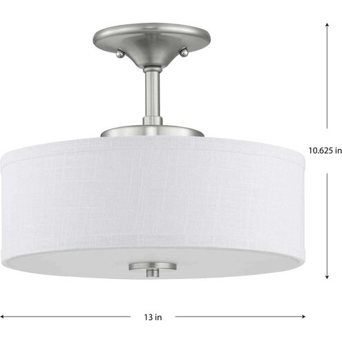 Inspire LED LED 13 inch Brushed Nickel Semi-Flush Mount Ceiling Light, Progress LED