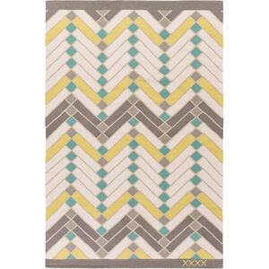 Savannah 36 X 24 inch Green and Blue Area Rug, Cotton