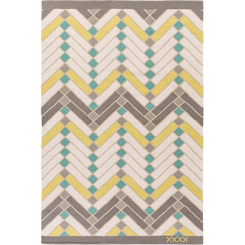 Savannah 90 X 60 inch Green and Blue Area Rug, Cotton