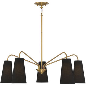 Edgewood 5 Light 32 inch Warm Brass Chandelier Ceiling Light, Essentials