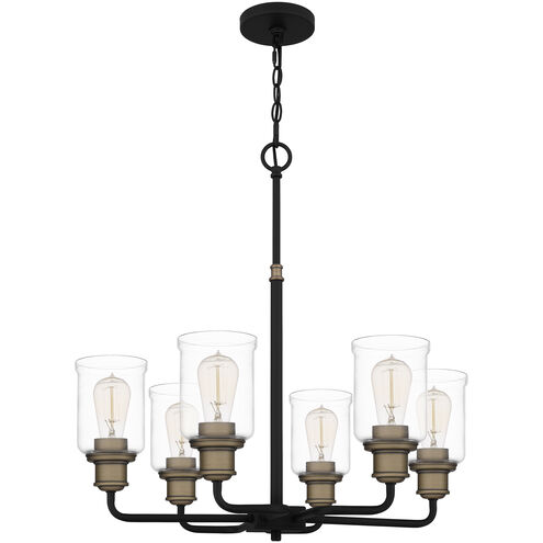 Cox 6 Light 25 inch Matte Black Chandelier Ceiling Light