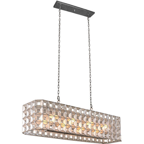 Prado 8 Light 46 inch Oxidized Silver Leaf Island Light Ceiling Light