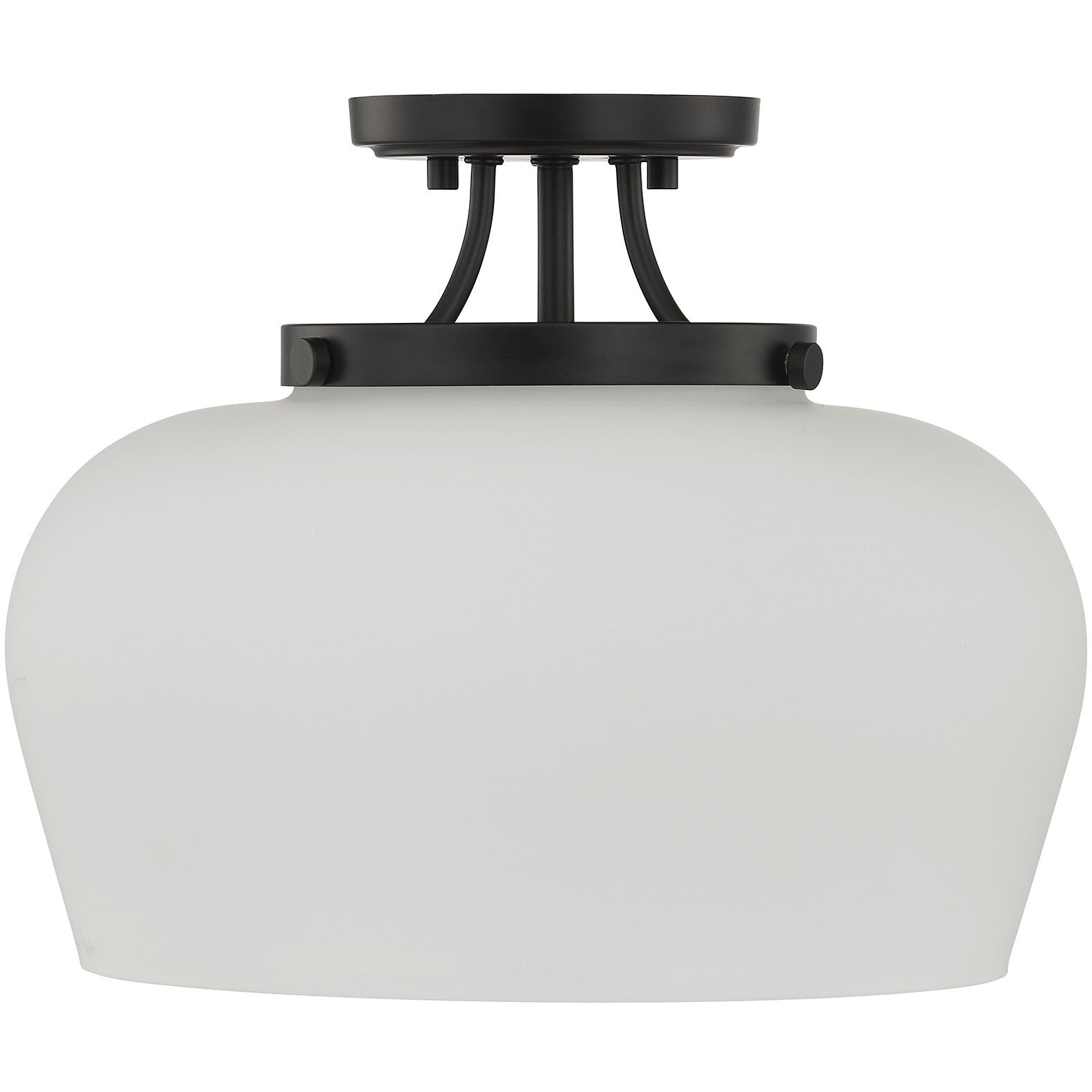 Octave 3 Light 13 inch Matte Black Semi-Flush Ceiling Light, Essentials