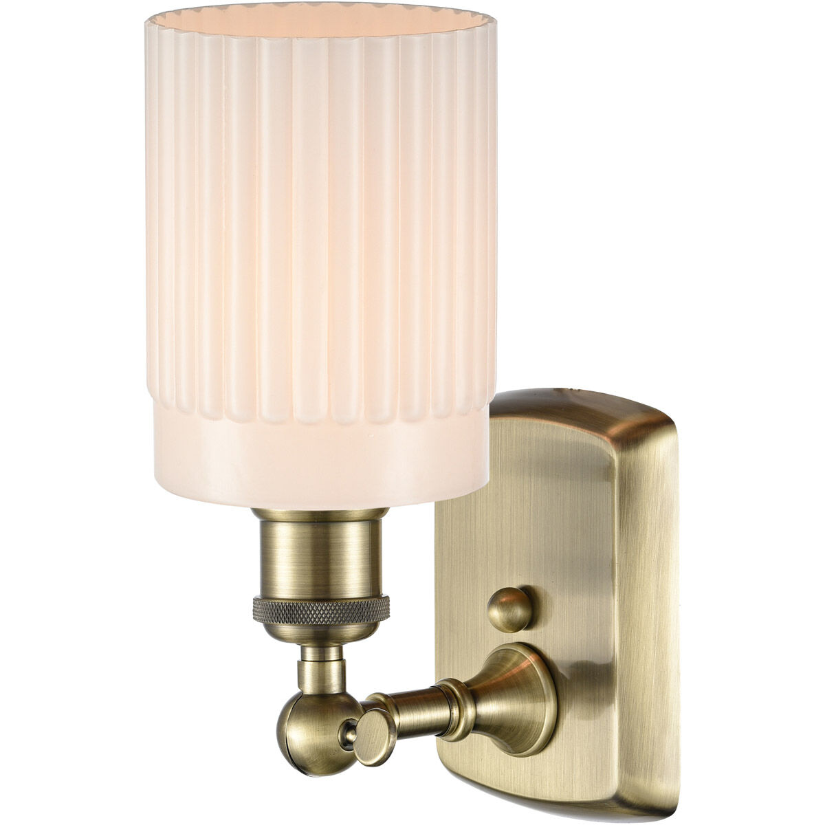 Ballston Hadley 1 Light 5 inch Antique Brass Sconce Wall Light in Incandescent, Matte White Glass, Ballston