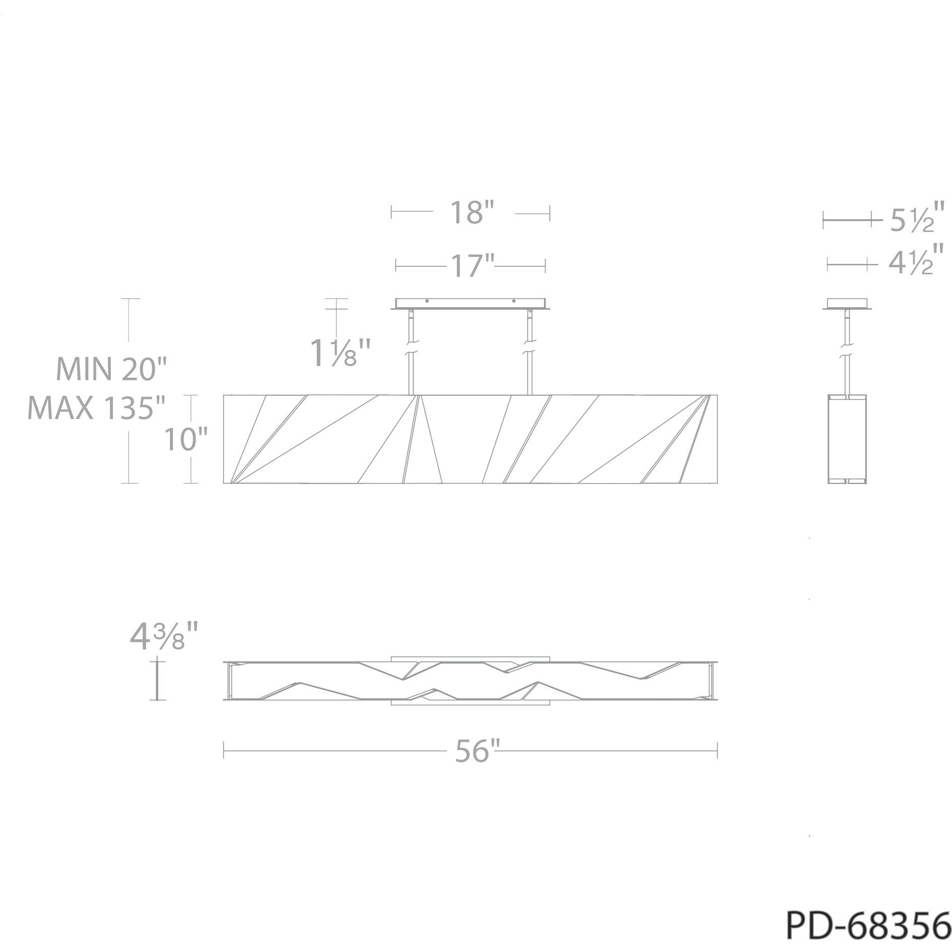 Intrasection Linear Chandelier Ceiling Light