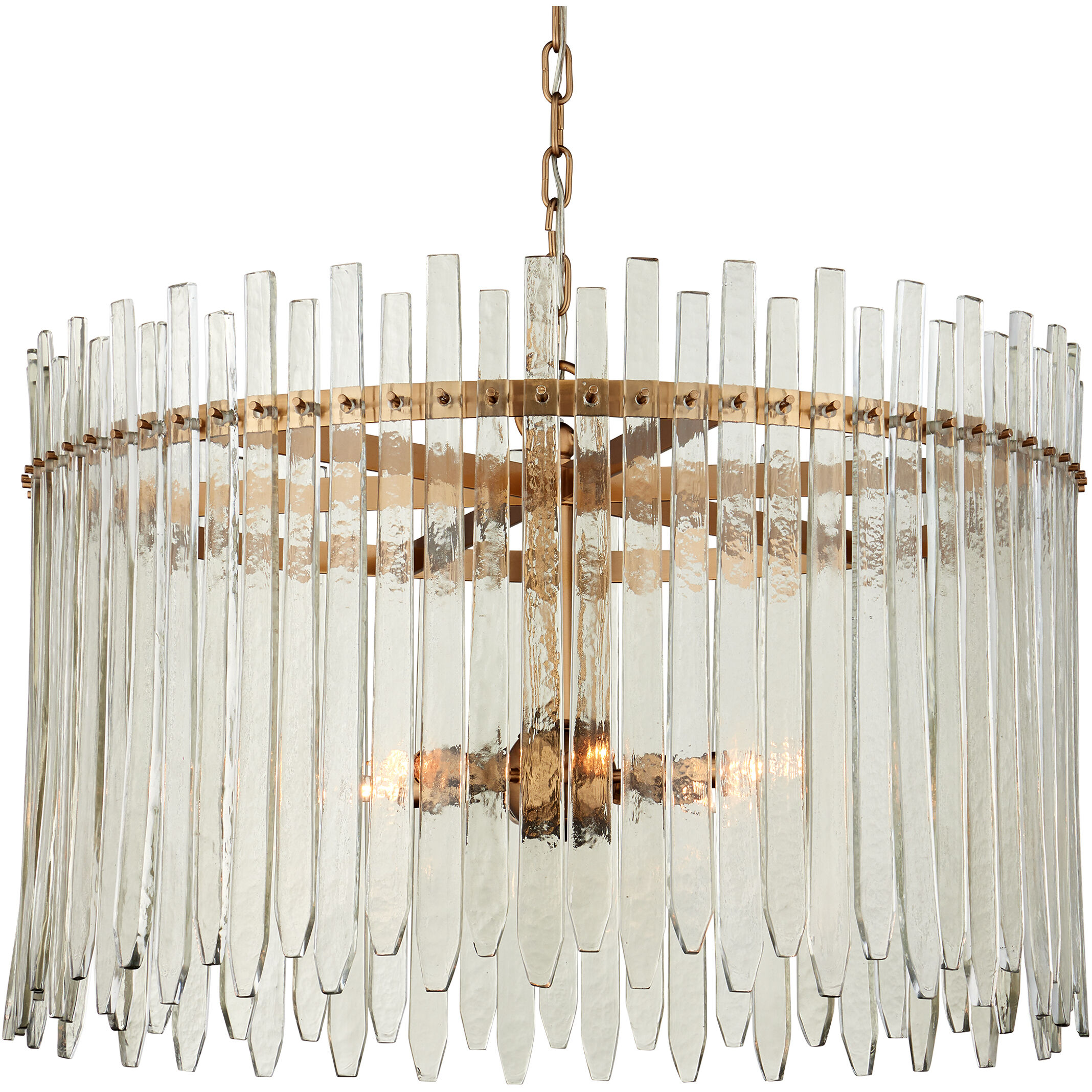 Electra 6 Light 29 inch Clear/Antique Brass Chandelier Ceiling Light