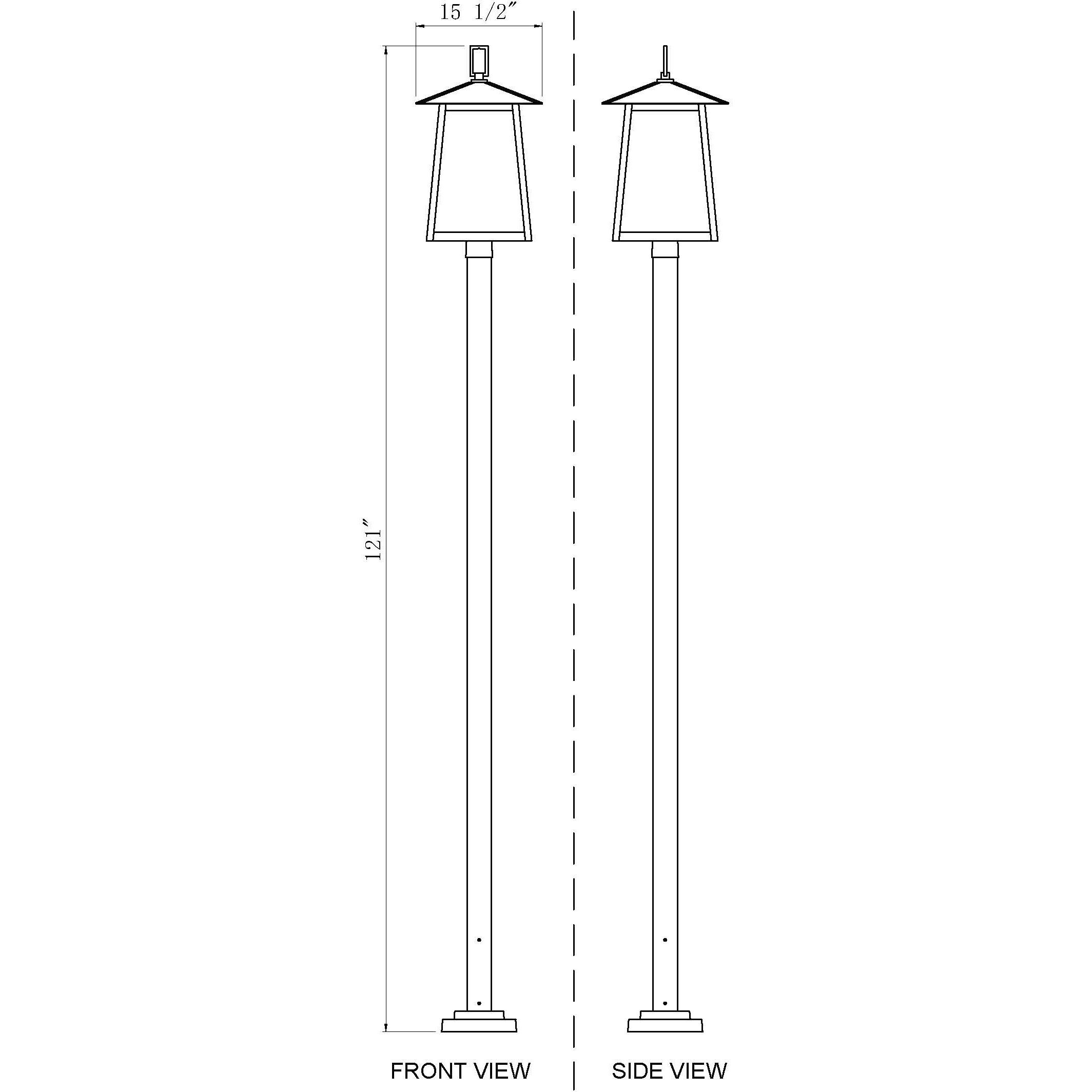 Rainer 5 Light 120 inch Black Outdoor Post Mounted Fixture in G9